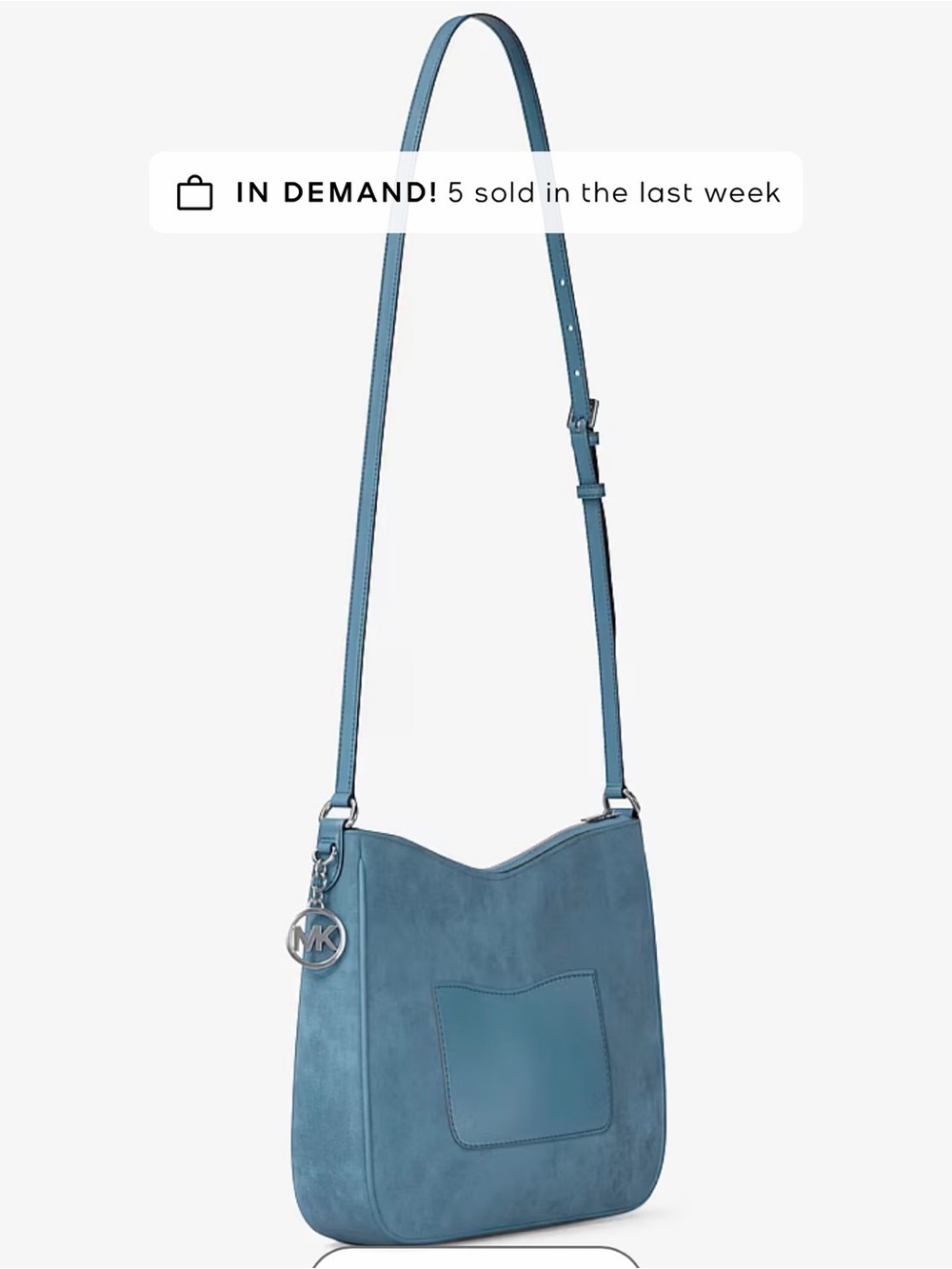 Michael Kors Teal Blue Suede Crossbody Bag